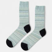 Blauer Pastell Lines Streifen Individuelle Name Socken (Linkes Detail)
