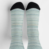 Blauer Pastell Lines Streifen Individuelle Name Socken (Oben)