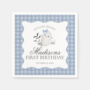 Blauer Pastell-Little-Boo-Geist-Geburtstagsdessert Serviette