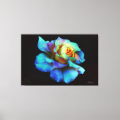 Blauer Pastell Rainbow Rosen Wrapped Canvas Large Leinwanddruck (Vorderseite)
