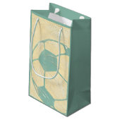 Blauer PastellFußball durch Chariklia Zarris Kleine Geschenktüte (Rückseite Schrägansicht)