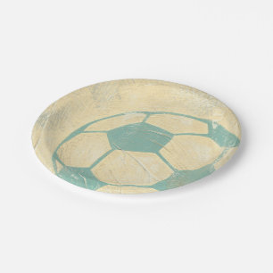 Blauer PastellFußball durch Chariklia Zarris Pappteller