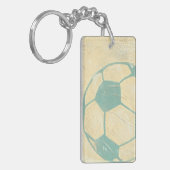 Blauer PastellFußball durch Chariklia Zarris Schlüsselanhänger (Vorderseite links)