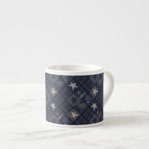 Blauer Patchwork Espressotasse