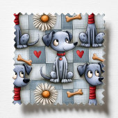 Blauer Patchwork-Hund-Muster Haustier-Pfleger Schürze