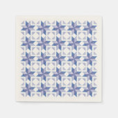 Blauer Patchworkblock Papier Serviette (Vorderseite)