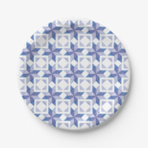 Blauer Patchworkblock