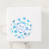 Blauer Paw Prints in Aquarellfarbe Geschenkanhänger (Beispiel)