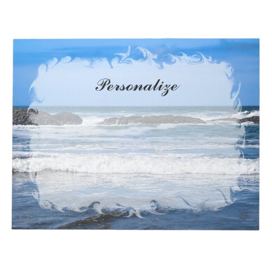 Blauer Pazifischer Ozean mit Namen Notizblock (Vorderseite)