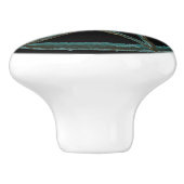 Blauer Pentagram-kundenspezifischer Keramik-Griff Keramikknauf (Seitenansicht)