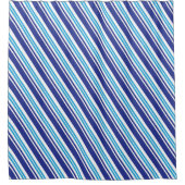 Blauer Peppermint Streifen Duschvorhang (Vorderseite)