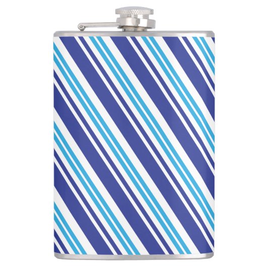 Blauer Peppermint Streifen Flachmann (Vorderseite)