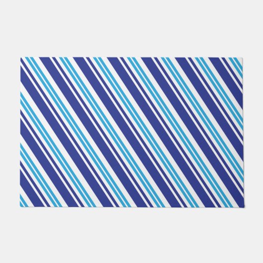 Blauer Peppermint Streifen Fußmatte (Vorderseite)