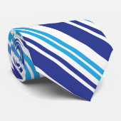 Blauer Peppermint Streifen Krawatte (Gerollt)