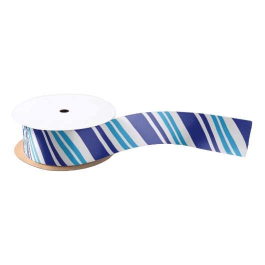 Blauer Peppermint Streifen Satinband (Spule)