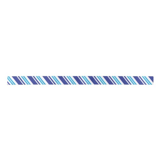 Blauer Peppermint Streifen Satinband (Vorderseite)