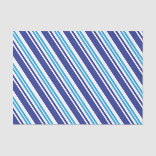 Blauer Peppermint Streifen Seidenpapier (Vorderseite)