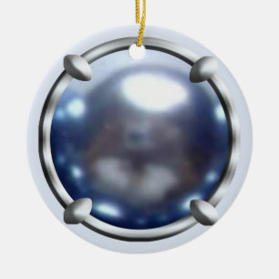 Blauer Perlen-Entwurf Keramik Ornament