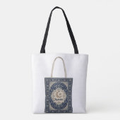 Blauer persischer Teppich mit Mashallah-Text. Tasche (Rückseite)