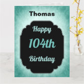 Blauer personalisierter glücklicher 104. karte (Gelbe Blume)