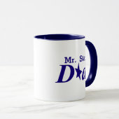 Blauer personalisierter Mr. Star Dad Becher Tasse (VorderseiteRechts)