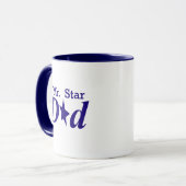 Blauer personalisierter Mr. Star Dad Becher Tasse (Vorderseite Links)