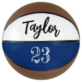 Blauer Personalisierter Name Ball Player Nummer Basketball (Vorderseite)