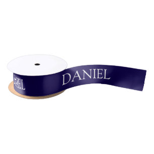 Blauer personalisierter Name Satinband