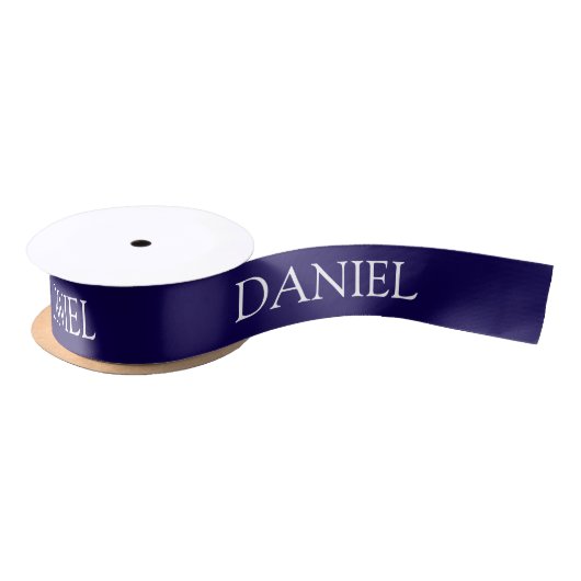 Blauer personalisierter Name Satinband (Spule)