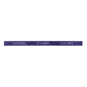 Blauer personalisierter Name Satinband (Vorderseite)