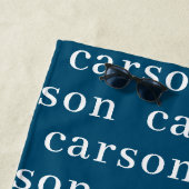 Blauer Personalisierter Name Strandtuch (Beispiel)