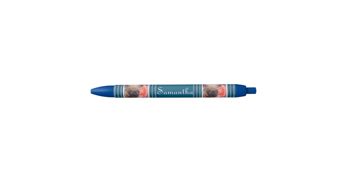 Blauer Personalisierter Stift Der Franzosischen Zazzle De