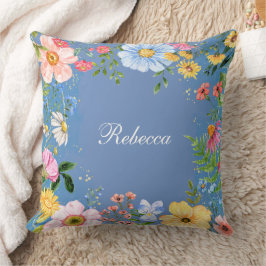 Blauer Personalisierter Throw Kissen