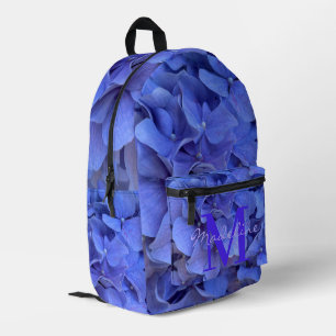 Blauer Perwinkl, elegantes Blumenhydrangeas Monogr Bedruckter Rucksack