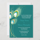 Blauer Pfau 12x18 Hochzeit Einladung (Vorderseite)