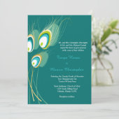 Blauer Pfau 12x18 Hochzeit Einladung (Stehend Vorderseite)