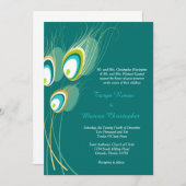 Blauer Pfau 12x18 Hochzeit Einladung (Vorne/Hinten)