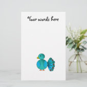 Blauer Pfau Briefpapier (Stehend Vorderseite)