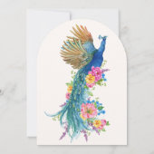Blauer Pfau Einladung (Rückseite)