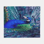 Blauer Pfau Fleecedecke (Vorderseite (Horizontal))