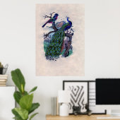 Blauer Pfau Französisches Poster drucken (Heimbüro)