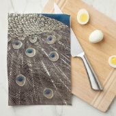 Blauer Pfau Geschirrtuch (Viertel Falte)