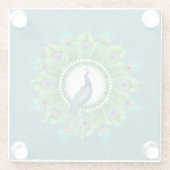 Blauer Pfau Glasuntersetzer (Rückseite)