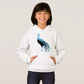 Blauer Pfau Hoodie (Vorne ganz)