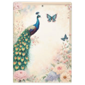 Blauer Pfau im Blumengarten Pasta II Klemmbrett (Rückseite)