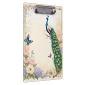 Blauer Pfau im Blumengarten Pasta II Klemmbrett (Rechts)