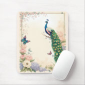 Blauer Pfau im Blumengarten Pasta II Mousepad (Mit Mouse)