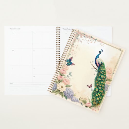 Blauer Pfau im Blumengarten Pasta II Planer (Anzeige)