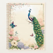 Blauer Pfau im Blumengarten Pasta II Planer (Vorderseite)