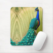 Blauer Pfau im Gras Mousepad (Mit Mouse)